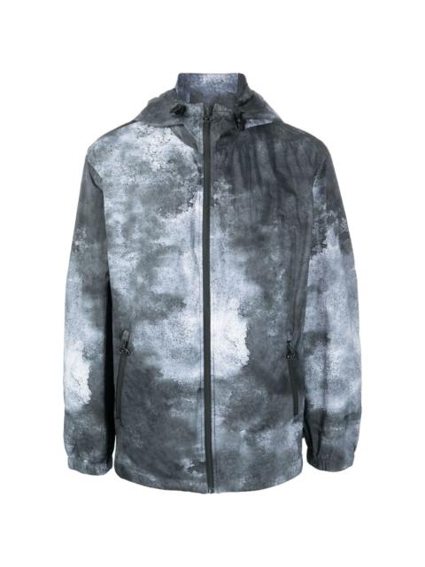 faded-effect hooded jacket