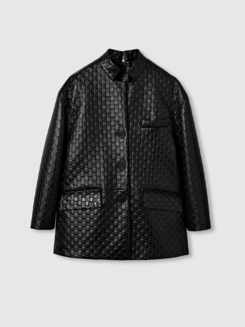 GUCCI GG embossed leather jacket
