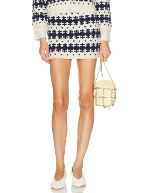 CALLE DEL MAR Royal Fair Isle Mini Skirt