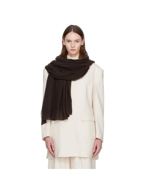 ISSEY MIYAKE Brown Cashmere Knit Stole Scarf