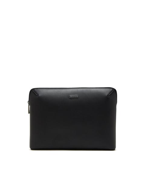 ZEGNA leather clutch bag