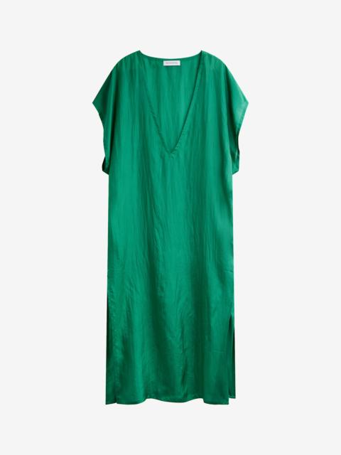 The Frankie Shop Ostuni Sheer Fluid Kaftan Dress - Emerald