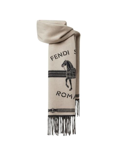 FENDI Fendi Selleria Intarsia-knit Scarf