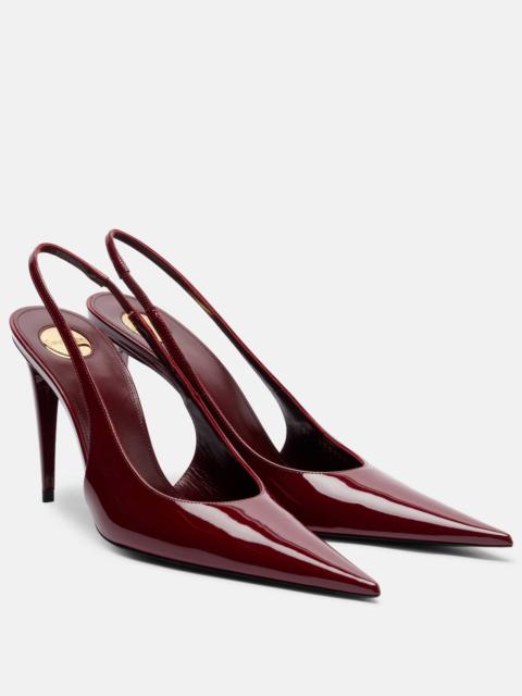 SAINT LAURENT Guermantes 95 leather slingback pumps