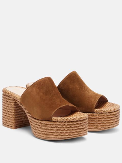 Gianvito Rossi Suede platform espadrille mules