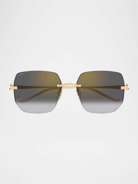 Cartier Rimless Metal Butterfly Sunglasses