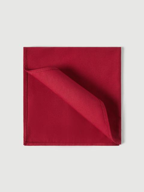 Brunello Cucinelli Red cotton twill pocket square for tuxedo