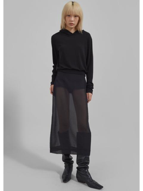 The Frankie Shop Yara Sheer Midi Skirt - Black