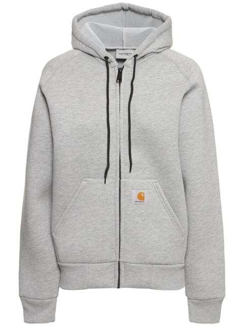 Car-Lux cotton blend hooded jacket