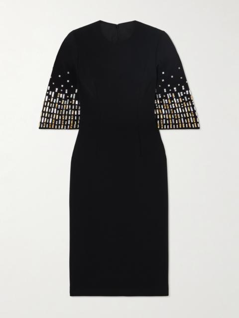 JENNY PACKHAM Highball Queen Crystal-embellished Crepe Midi Dress