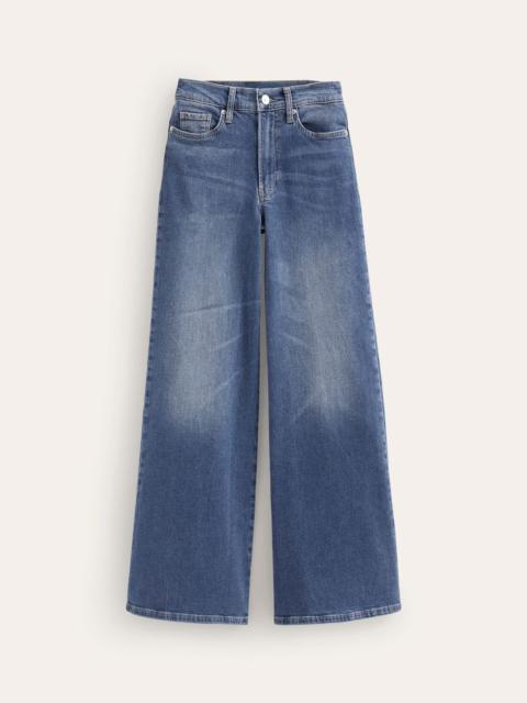 BODEN High Rise Wide Leg Jeans-Mid Vintage