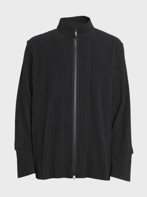 Men's Pleated Cargo Zip Jacket