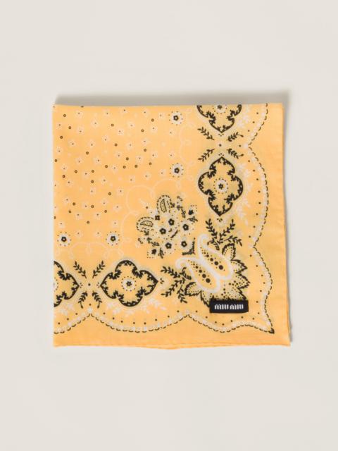 Miu Miu Printed cotton poplin scarf