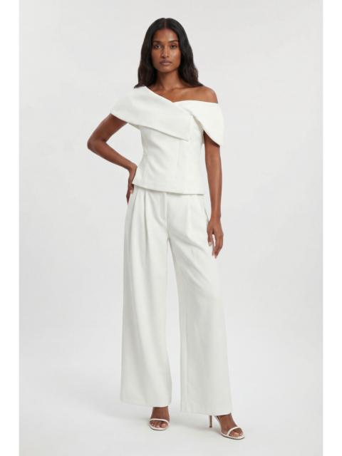 KAREN MILLEN Petite Compact Viscose Stretch Tailored Wide Leg Trouser