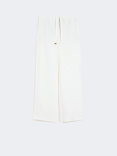 'S Max Mara Linen basketweave trousers - WHITE