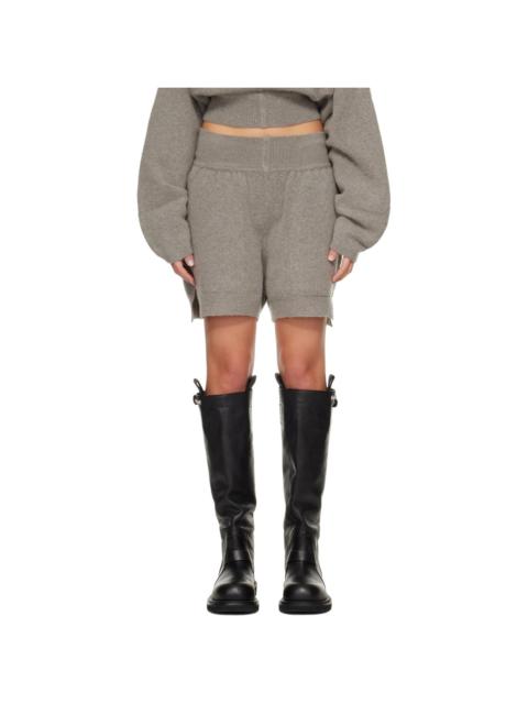 Rick Owens Gray Tower Cashmere Shorts