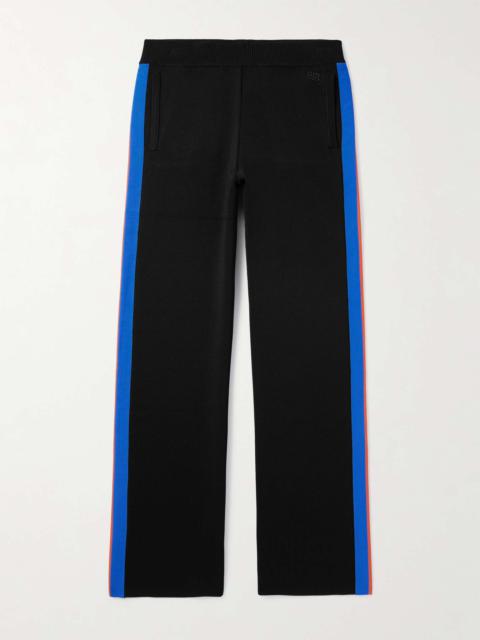 Tide Straight-Leg Striped Knitted Track Pants