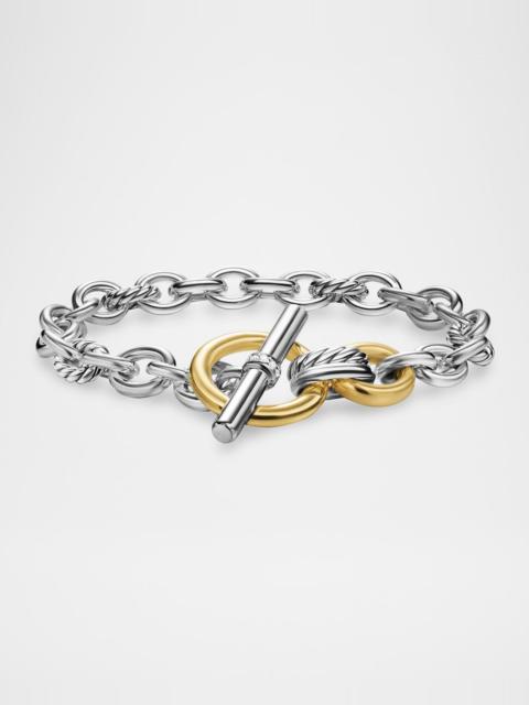 DAVID YURMAN Mercer Single Row Toggle Bracelet with Diamonds in Silver and 18K Gold, 5mm