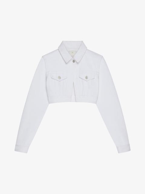 Givenchy CROPPED JACKET IN DENIM WITH 4G DETAIL