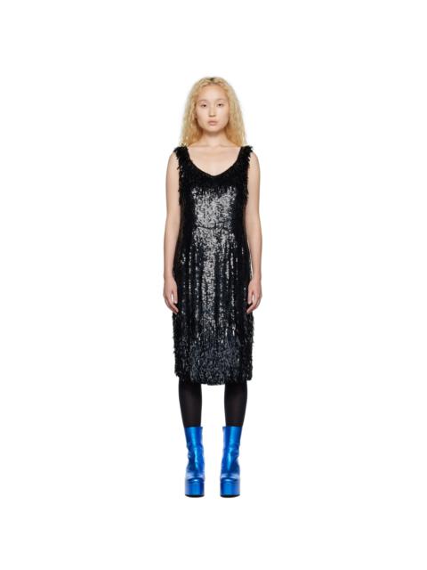 Dries Van Noten Black Damaras Midi Dress