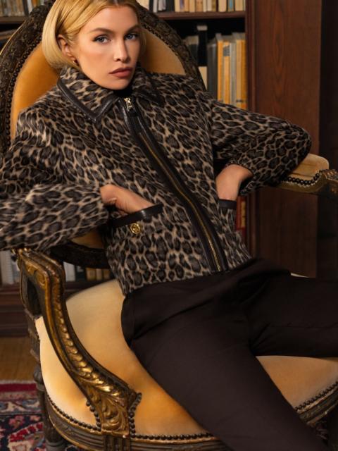 MACKAGE LORAH-A Animal-Print Cropped Leather Jacket