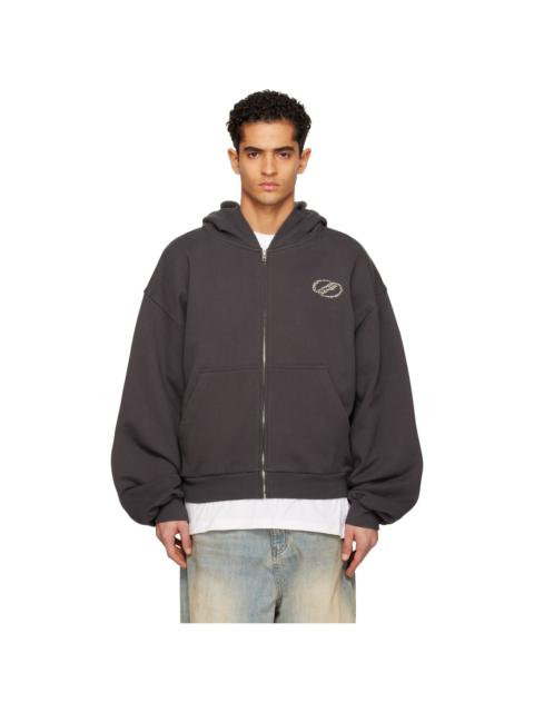 We11done Gray Se11done Zip-Up Hoodie