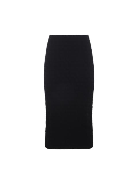 Valentino black midi skirt