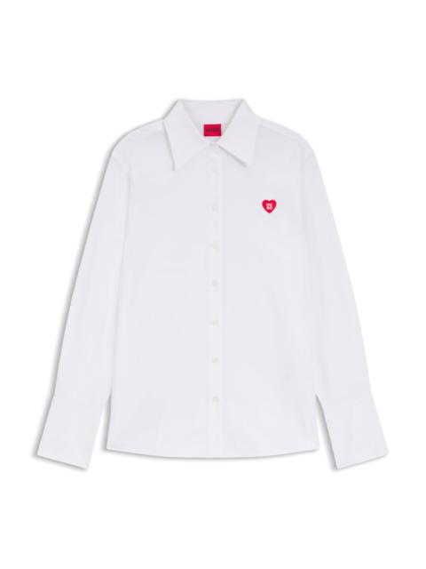 HUGO RELAXED-FIT BLOUSE WITH HEART LOGO