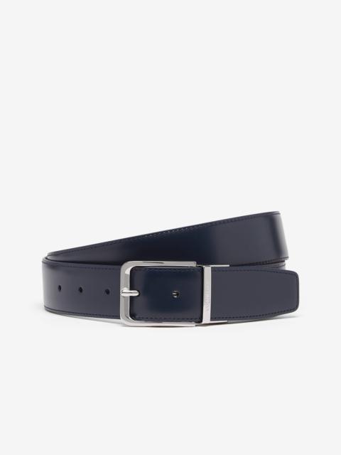 CORNELIANI Navy blue elk print leather belt