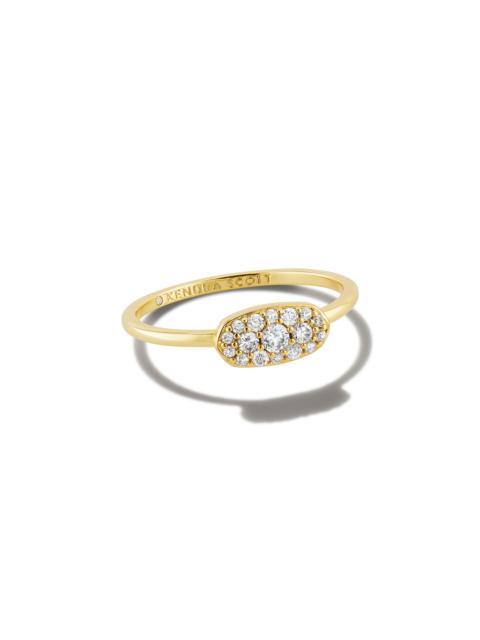 KENDRA SCOTT Grayson Gold Band Ring in White CZ