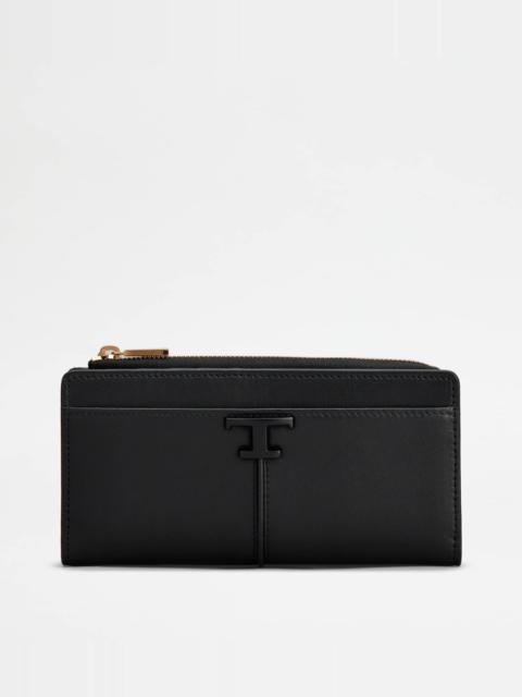 T TIMELESS WALLET IN LEATHER - BLACK