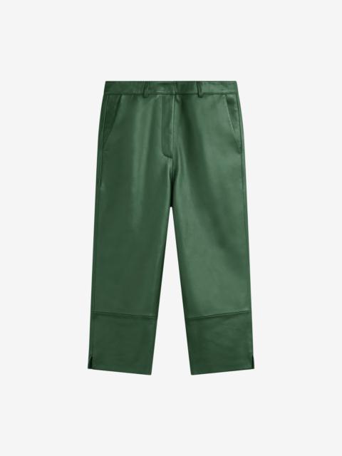 The Frankie Shop Lior Leather Capri Pants - Emerald