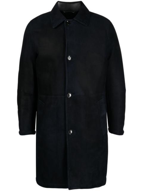 Brioni single-breasted leather coat