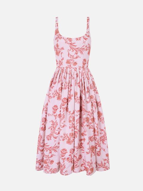 EMILIA WICKSTEAD Eglantine Dress In Pink Floral Damask Taffeta Faille