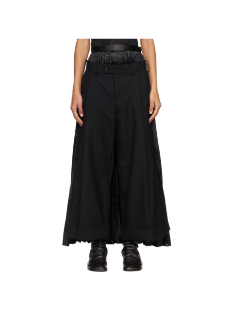 Junya Watanabe Black Wool Skirt Trousers