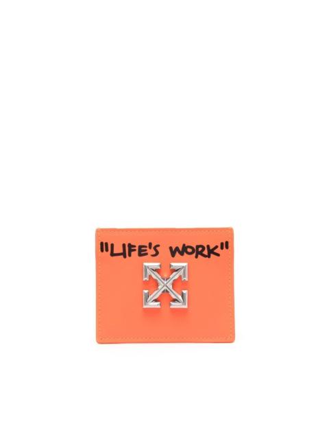 Off-White logo-plaque leather cardholder