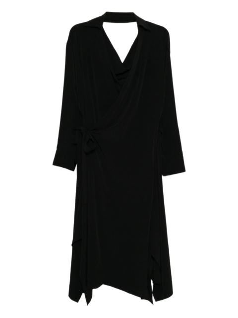 Yohji Yamamoto crepe de chine wrap dress