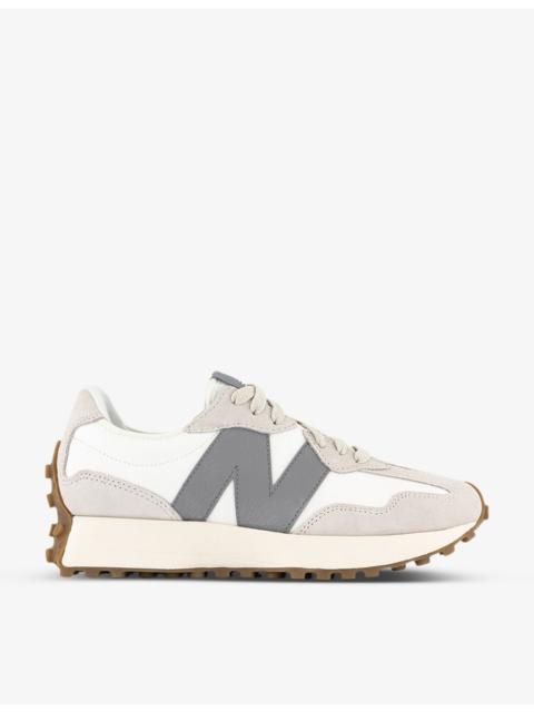 New Balance 327 logo-embellished suede and shell low-top trainers