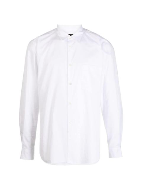 straight-point collar cotton shirt