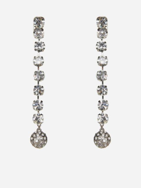 Alessandra Rich Crystals and sphere long earrings