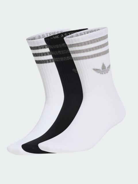 adidas 3 STRIPES GLITTER CREW SOCKS 3 PAIRS