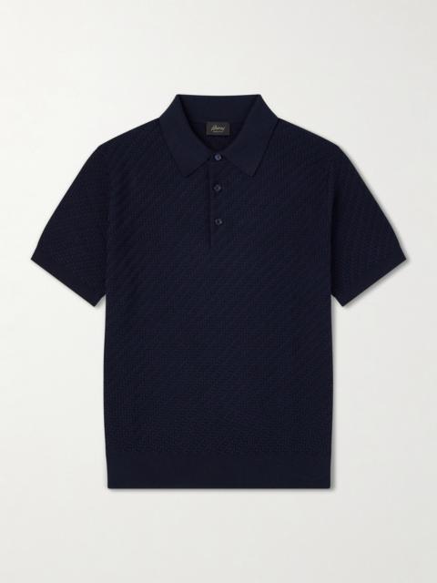 Brioni Cotton, Silk and Cashmere-Blend Polo Shirt