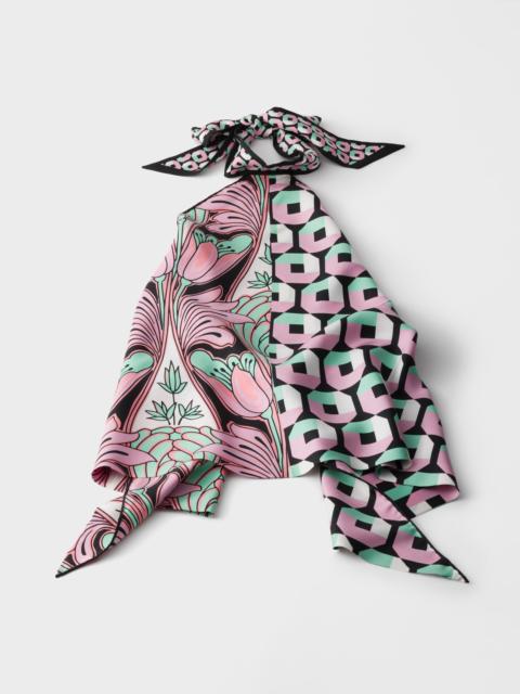 Prada Printed silk twill top
