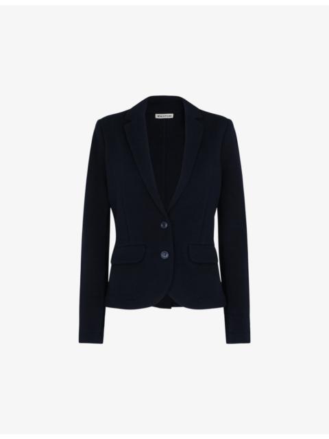 WHISTLES Slim-fit single-breasted cotton-jersey jacket