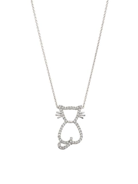 ROBERTO COIN Women's Tiny Treasures Cat 18K Yellow Gold & 0.19 TCW Diamond Cat Pendant Necklace - White Gold