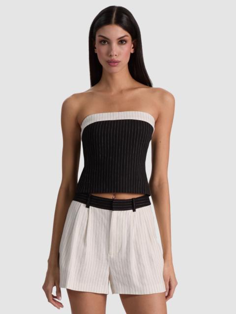 Alice + Olivia KELLY LINEN STRAPLESS TOP