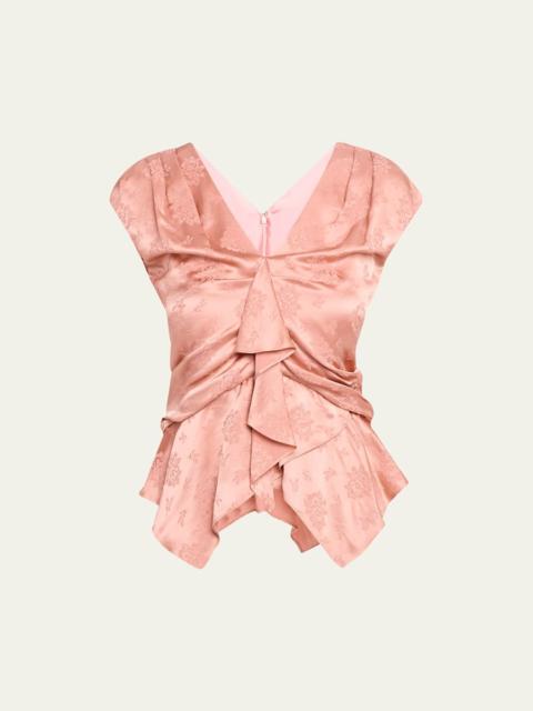 3.1 Phillip Lim Floral Silk Draped Top