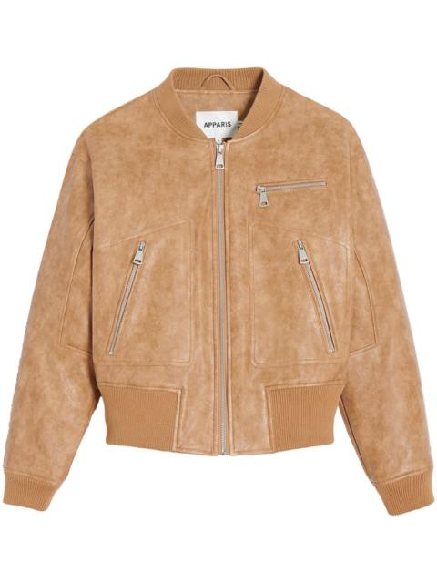 APPARIS faux-leather bomber jacket
