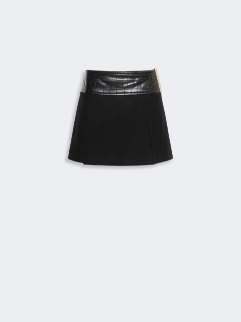 Sportmax SPUMA Pure wool mini skirt - BLACK