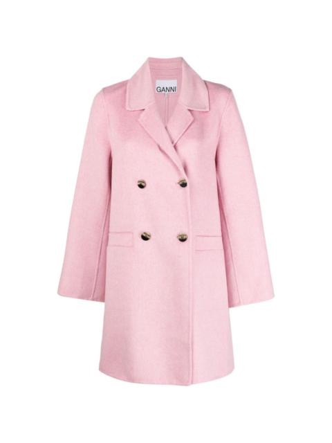 GANNI notched-lapels double-breasted coat